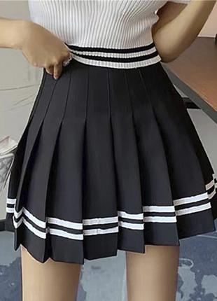 Спідниця в стилі Лоліта з шортами спідниця для тенісу L Чорний