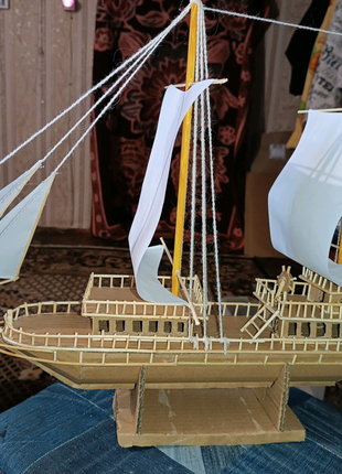 Корабель дикоративний з картону своїми руками