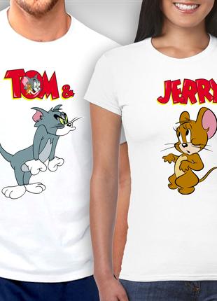 Парные футболки для влюбленных "Tom & Jerry"
