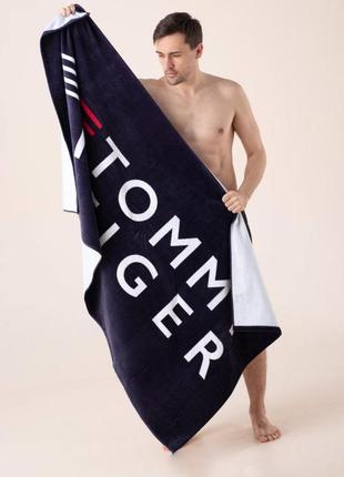 Рушник банний для сауни пляжний 92 см × 178 см tommy hilfiger