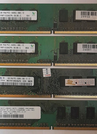 Оперативна пам'ять   DDR2 1Gb hynix, Samsung , MT8HTF