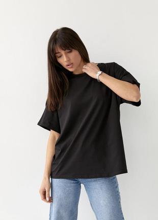 Женская oversize футболка пенье, однотонная белая, черная, хаки