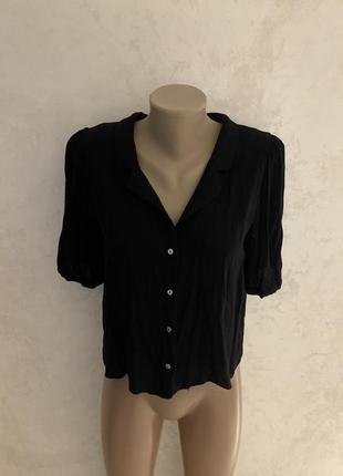 Блуза блузка zara черная рубашка базовая