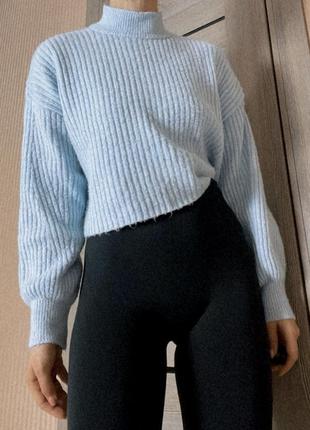 Голубой свитер, мягкий свитер stradivarius