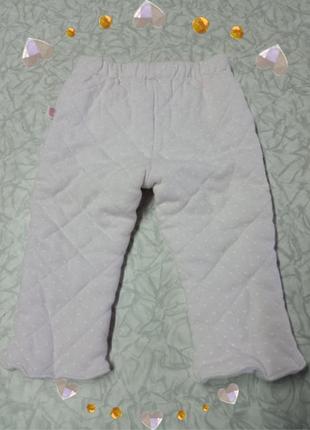 Теплые брюки на синтепоне для девочки 3-6 месяцев