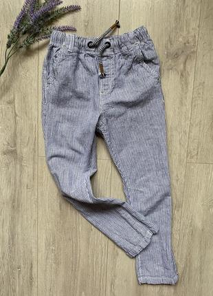 🌎next штани брюки для хлопчика 4,5 років котонові лляні льон к...