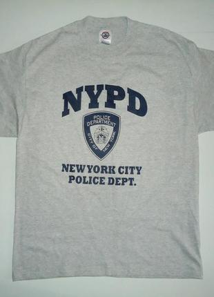 Футболка  nypd police department new york usa серая (l)