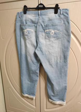 Летние джинсы удлиненные шорты капри р.52-54
