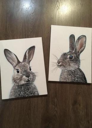 Картини масло картина кролики