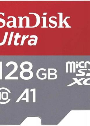MicroSDXC (UHS-1) SanDisk Ultra 128Gb class 10 A1 (140Mb/s) (a...