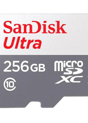 MicroSDXC (UHS-1) SanDisk Ultra 256Gb class 10 A1 (100Mb/s)