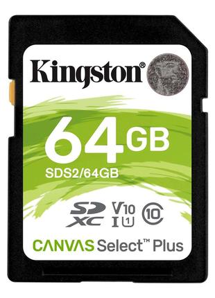 SDXC (UHS-1 U1) Kingston Canvas Select Plus 64Gb class 10 V10 ...