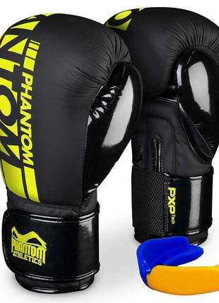 Боксерські рукавиці phantom apex elastic neon black/yellow 16 ...