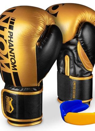 Боксерські рукавиці phantom apex elastic gold 12 унцій (капа в...