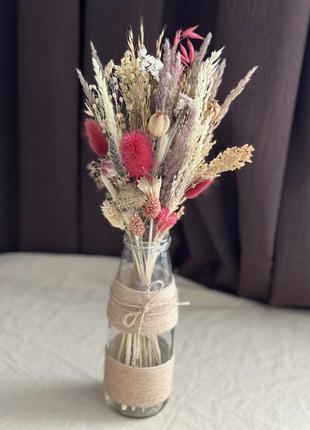 Букет из сухоцветов букетик декор с сухоцветами подарок