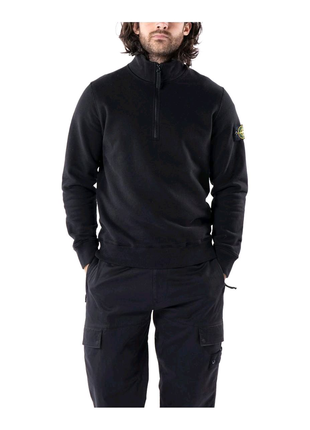 STONE ISLAND 1/4  zip black