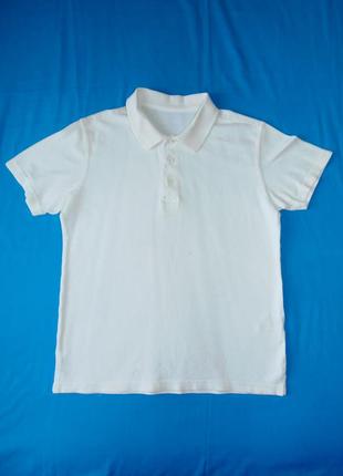 Белая футболка поло на 8-9 лет