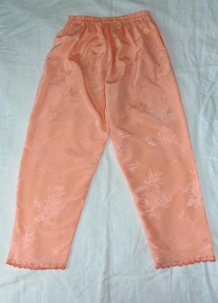 Пижамные атласны персиковые штаны для сна р. l-xl