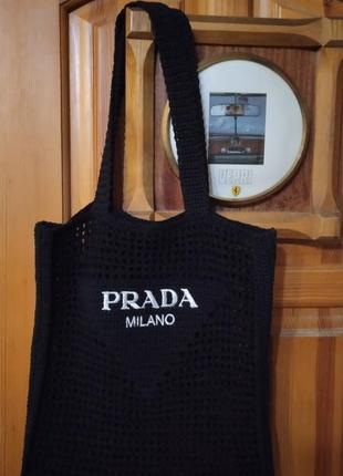 Сумка шоппер в стиле prada hand made ручная работа