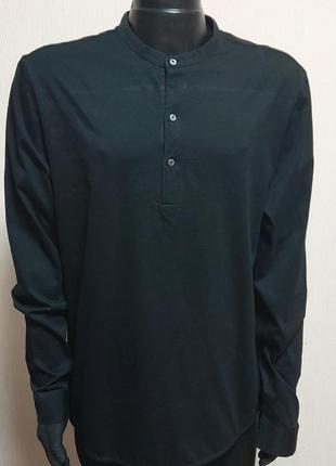 Шикарная хлопковая рубашка поло чёрного цвета cos made in turk...