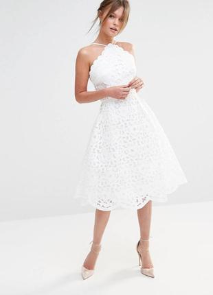 Невероятное белоснежное кружевное платье от chi chi london s 8