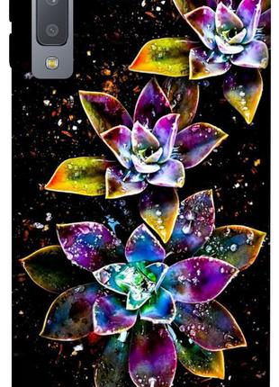 Чехол itsPrint Flowers on black для Samsung A750 Galaxy A7 (2018)
