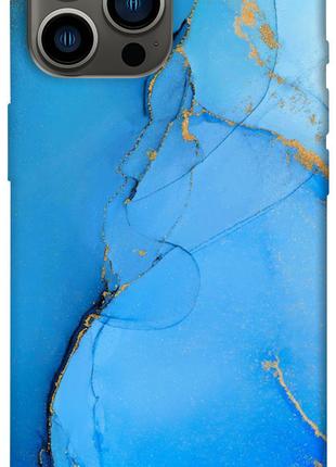 Чехол itsPrint Синий с золотом для Apple iPhone 13 Pro Max (6.7")