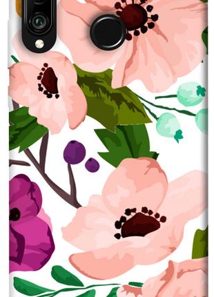 Чехол itsPrint Акварельные цветы для Huawei P30 lite
