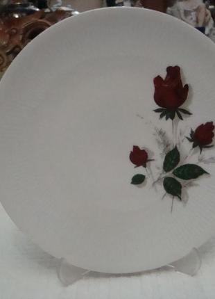 Старинная тарелка цветы роза фарфор бавария германия №954(1)