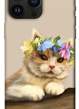 Чехол itsPrint Cat in flowers для Apple iPhone 14 Pro Max (6.7")