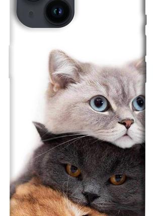 Чехол itsPrint Три кота для Apple iPhone 14 (6.1")
