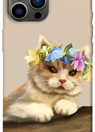 Чехол itsPrint Cat in flowers для Apple iPhone 13 Pro Max (6.7")