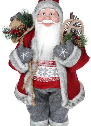 Мягкая игрушка "Санта с подарками" 45см, красный с серым