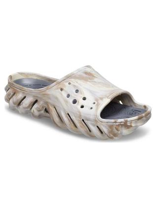 Шлепанцы crocs echo marbled slide, 100% оригинал