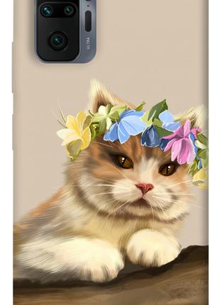 Чехол itsPrint Cat in flowers для Xiaomi Redmi Note 10 Pro Max