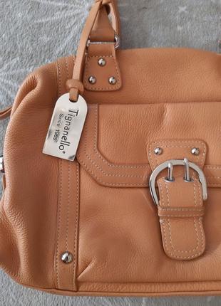 Натуральная кожа сумка через плечо итальянского бренда tignanello