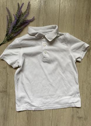 Белая футболка поло george 3,4 года мальчик детскую одежду