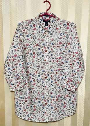 Женская рубашка свободного кроя из 100% suprima cotton с цвето...