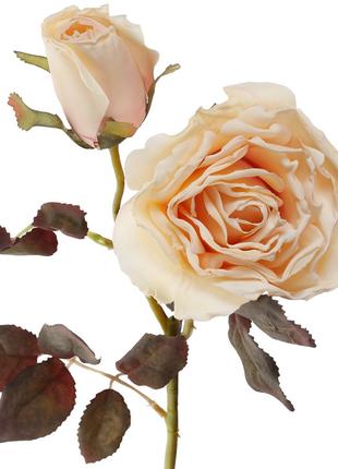 Декоративна Троянда з бутоном крем 49см Гранд Презент DY7-328