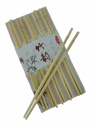 Палочки для еды бамбуковые (10 пар) (25х15.5х 1,5 см)