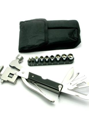 Нож-разводной ключ, молоток с набором инструментов (18,5х10х3 ...