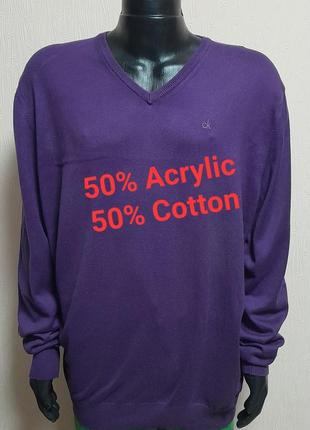 Фірмовий пуловер фіолетового кольору суміш бавовни й акрилу ca...