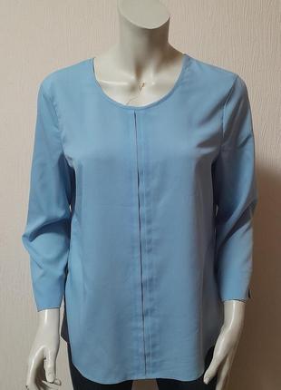 Модная шифоновая блузка с добавлением эластана голубого цвета ...