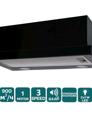 Ventolux GARDA 60 BK (900) LED Кухонная вытяжка встроенная в кухн