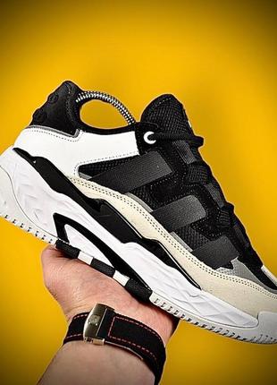 Кросівки чоловічі adidas originals niteball black & beige & white