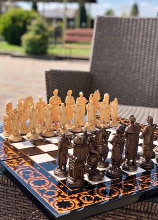 Роскошные шахматы, шашки, нарды - набор 3 в 1 с акрилового кам...