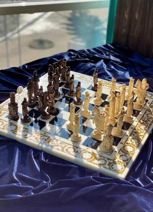 Роскошные шахматы, шашки, нарды - набор 3 в 1 с акрилового кам...