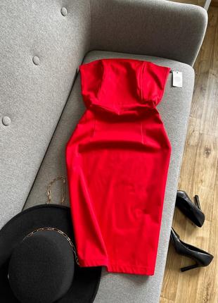 Вечернее красное платье бюстье