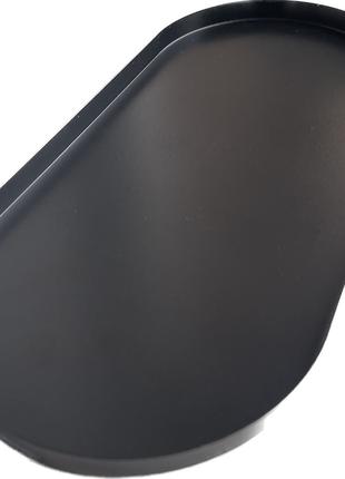Декоративна овальна металева таця, колір чорний