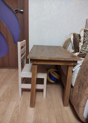 Детский столик и стульчик из дерева